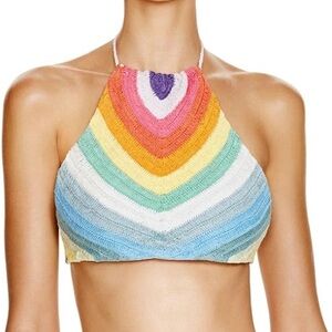Mara Hoffman Prismatic Crochet Swim Top